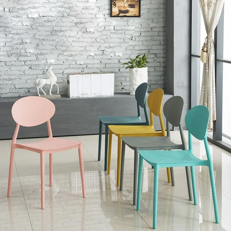 Sedia da pranzo con schienale aperto plastica con sedia senza braccioli stile contemporaneo per ristorante Clearhalo