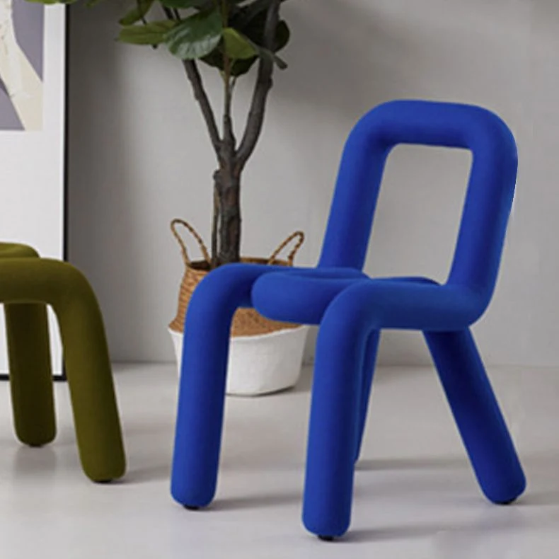 Sedia da pranzo con schienale aperto, sedia laterale curva velluto stile designer, finitura opaca Clearhalo