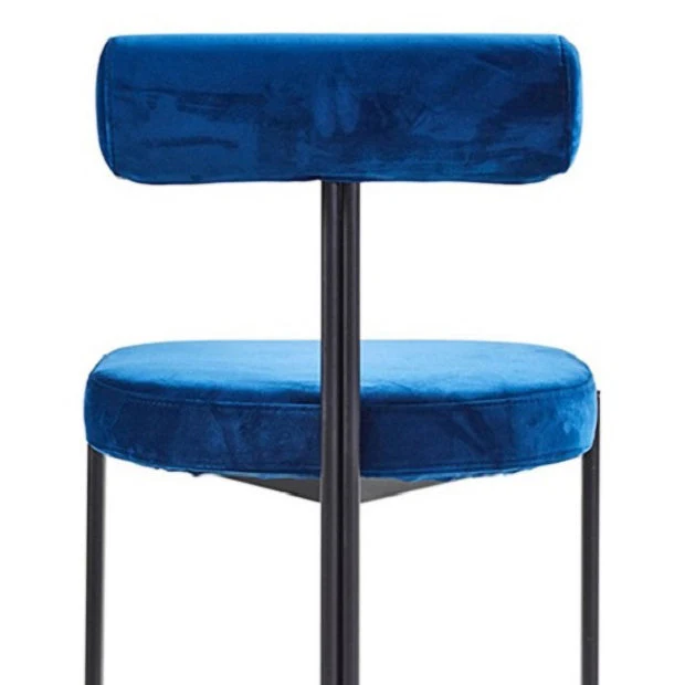 Sedia da pranzo con schienale aperto e sedia laterale velluto di design per ristorante Clearhalo