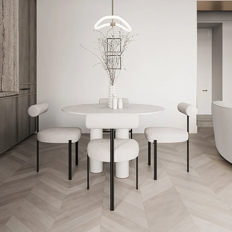 Sedia da pranzo con schienale aperto e sedia laterale velluto di design per ristorante Clearhalo