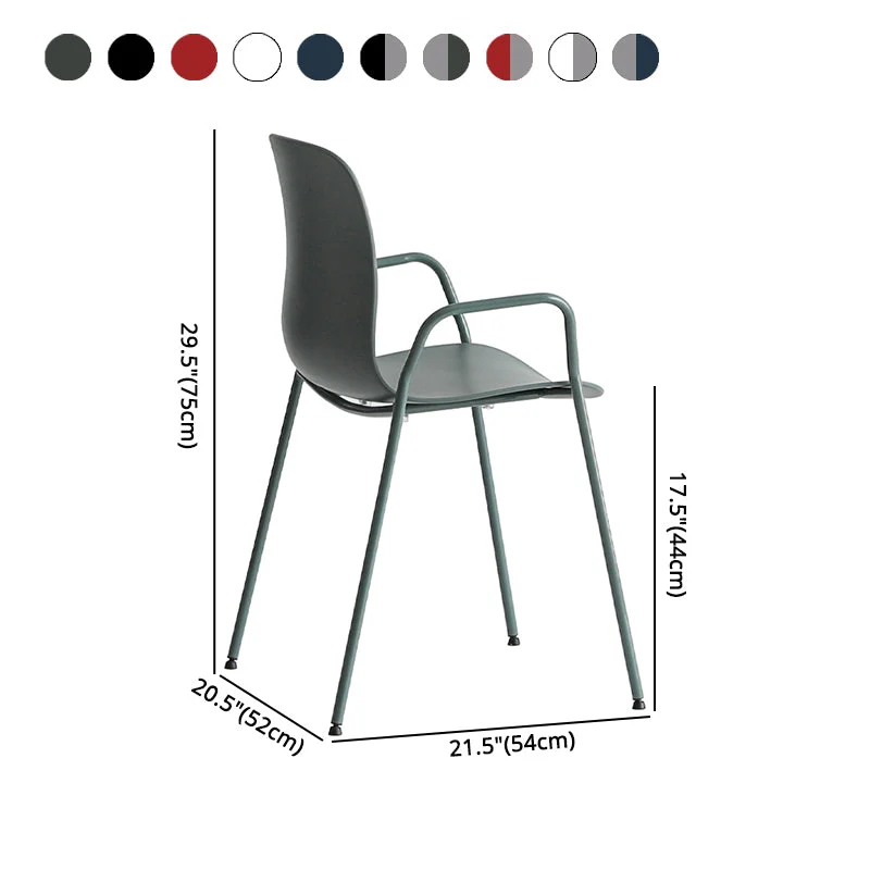 Sedia da pranzo con schienale massiccio e finitura opaca per sala riunioni plastica industriale Clearhalo