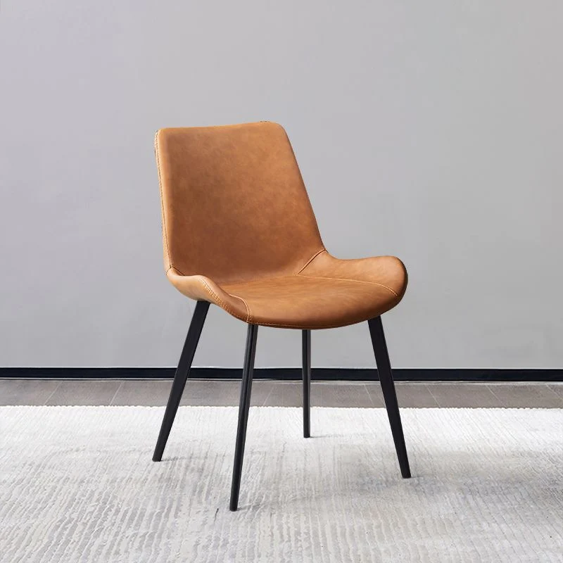 Sedia da pranzo con schienale massiccio e sedia laterale pelle da ristorante contemporaneo Clearhalo