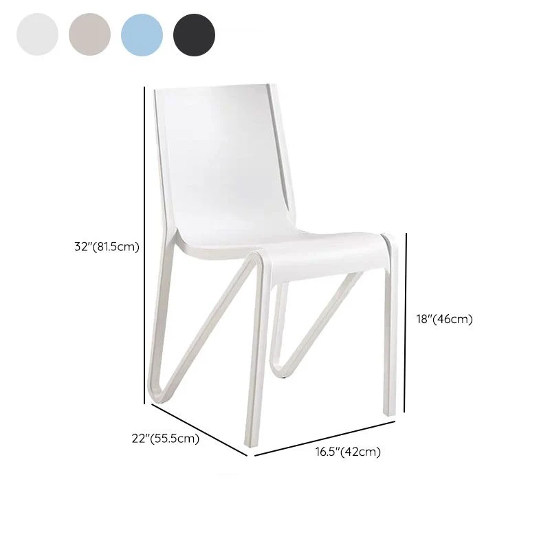 Sedia da pranzo con schienale plastica solida senza braccioli stile contemporaneo per ristorante Clearhalo