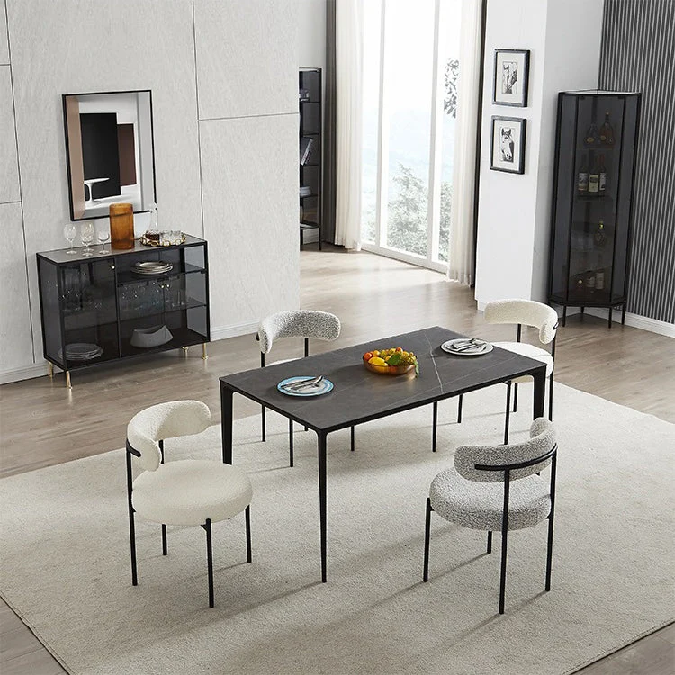 Sedia da pranzo contemporanea con accento Sedia senza braccioli con imbottitura Clearhalo