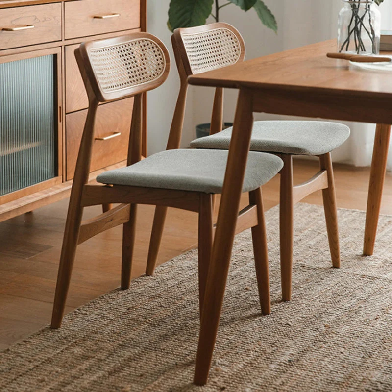 Sedia da pranzo contemporanea con schienale aperto Sedia laterale legno massello per interni ed esterni Clearhalo