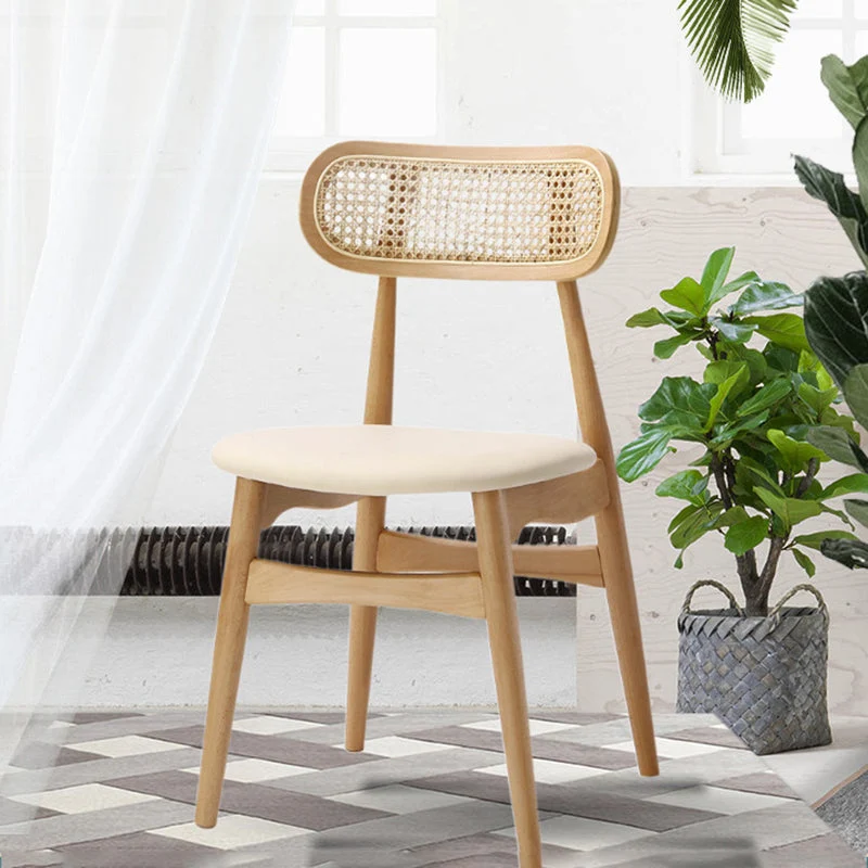 Sedia da pranzo contemporanea con schienale aperto Sedia laterale legno massello per interni ed esterni Clearhalo