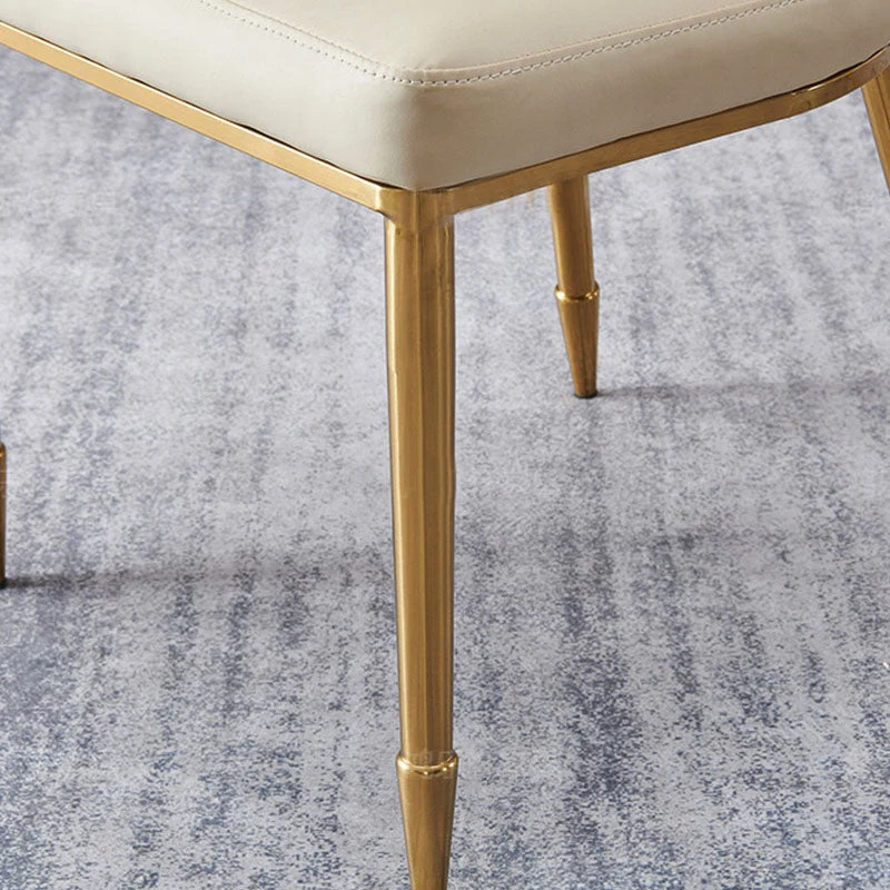 Sedia da pranzo contemporanea ecopelle Parsons Side Chair bianco Clearhalo
