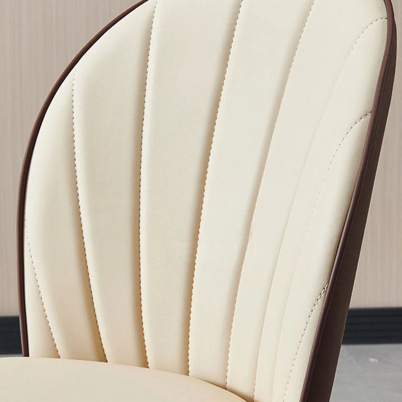 Sedia da pranzo contemporanea ecopelle Parsons Side Chair bianco Clearhalo