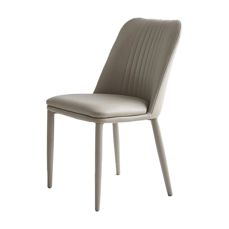Sedia da pranzo contemporanea ecopelle Sedia laterale con schienale massiccio con finitura opaca Clearhalo