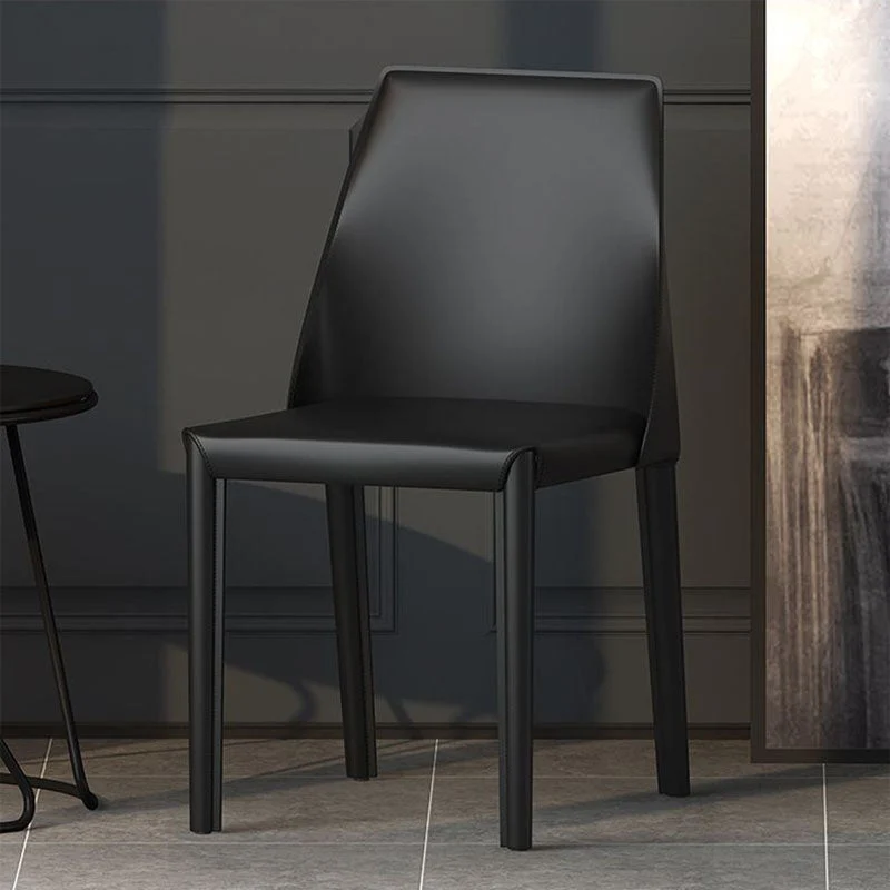 Sedia da pranzo contemporanea ecopelle Sedie da pranzo metallo senza braccioli per uso domestico Clearhalo