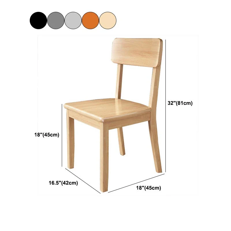 Sedia da pranzo contemporanea legno con schienale aperto, mobili laterali da pranzo con finitura opaca per la casa Clearhalo