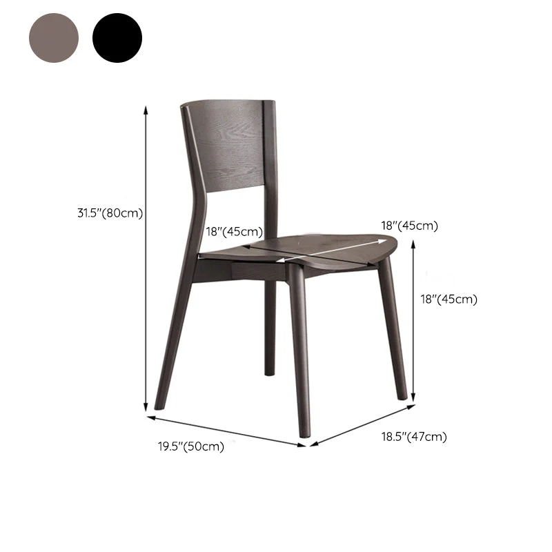 Sedia da pranzo contemporanea legno massello da cucina, senza braccioli, con schienale aperto Clearhalo