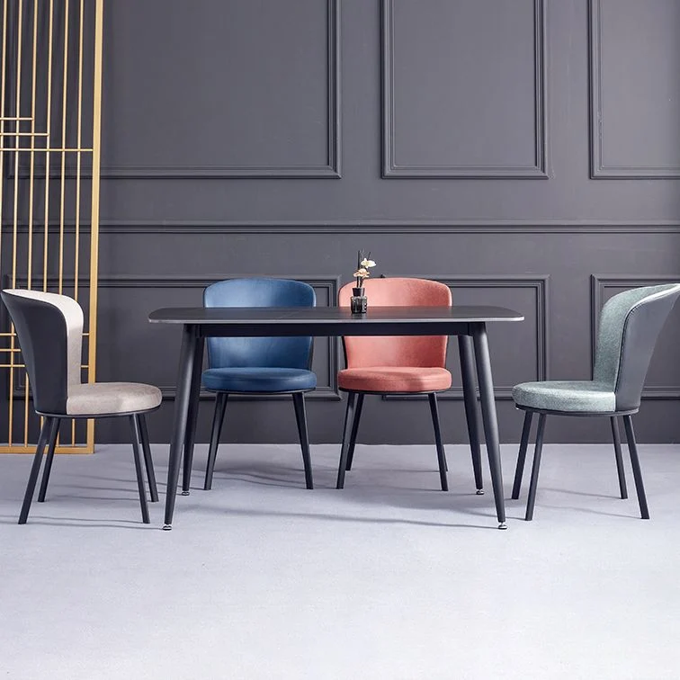 Sedia da pranzo contemporanea metallo Sedia laterale senza braccioli per sala da pranzo con schienale alare Clearhalo