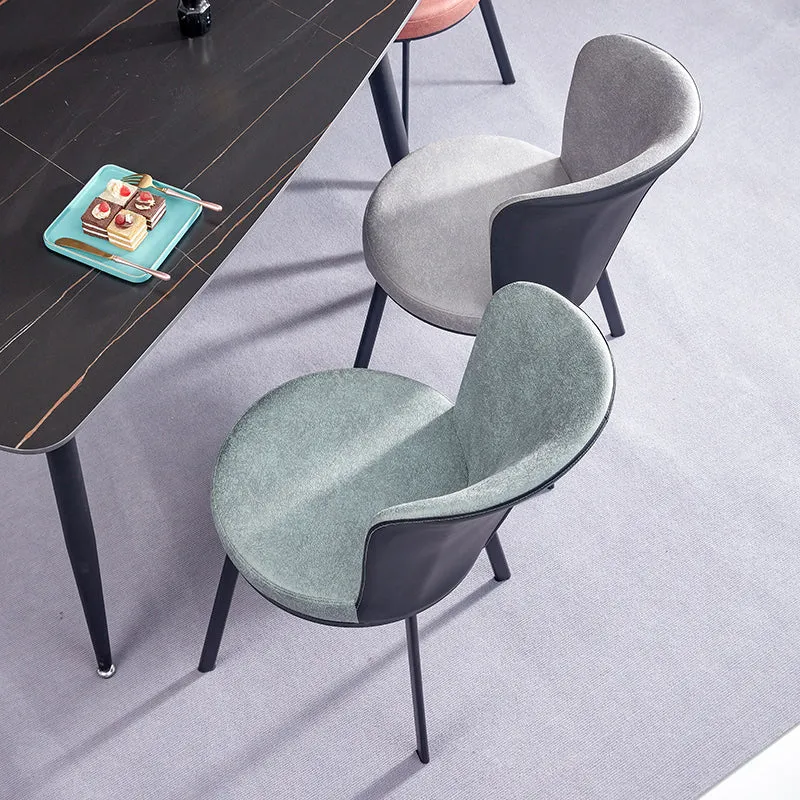 Sedia da pranzo contemporanea metallo Sedia laterale senza braccioli per sala da pranzo con schienale alare Clearhalo