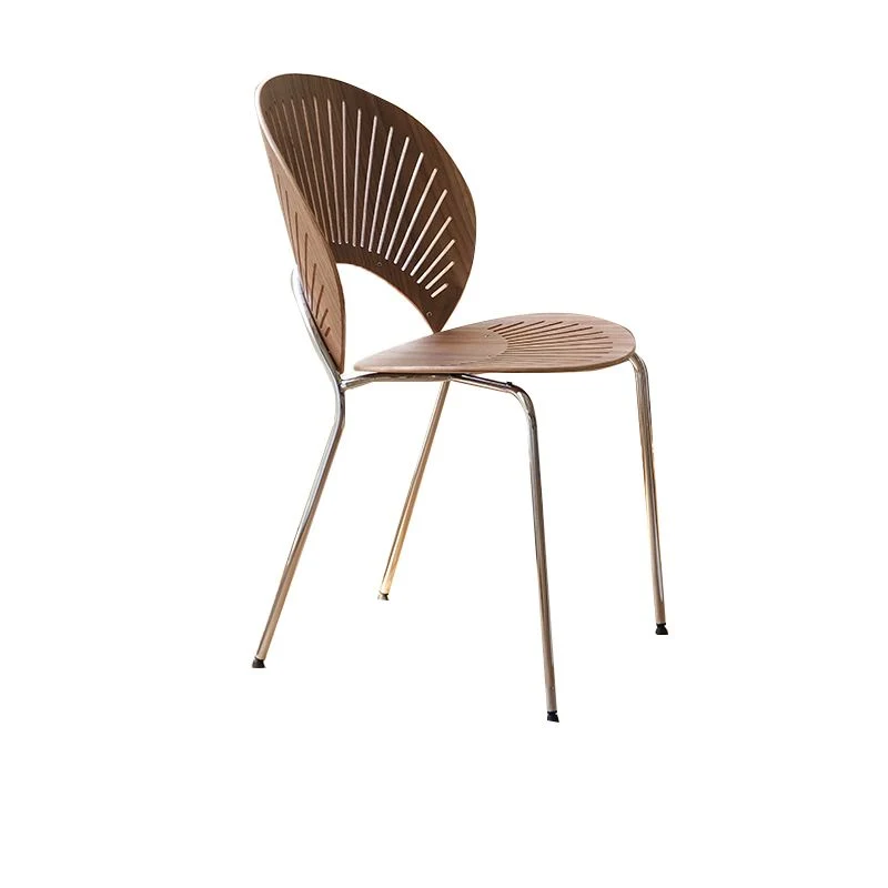 Sedia da pranzo contemporanea metallo Sedia Windsor senza braccioli con schienale laterale per uso domestico Clearhalo