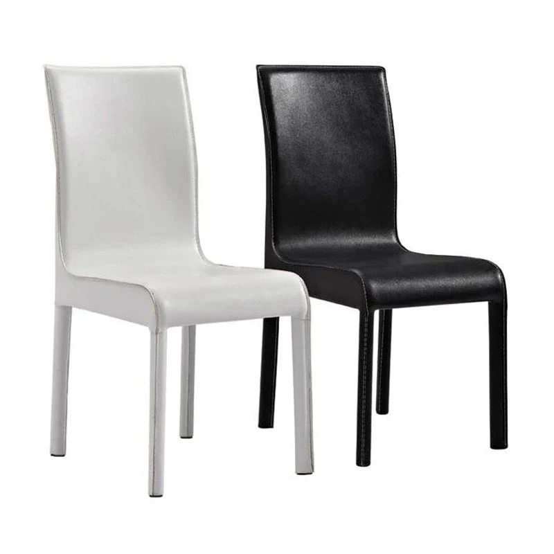 Sedia da pranzo contemporanea pelle per ristorante, con schienale massiccio, (set di 2) Clearhalo