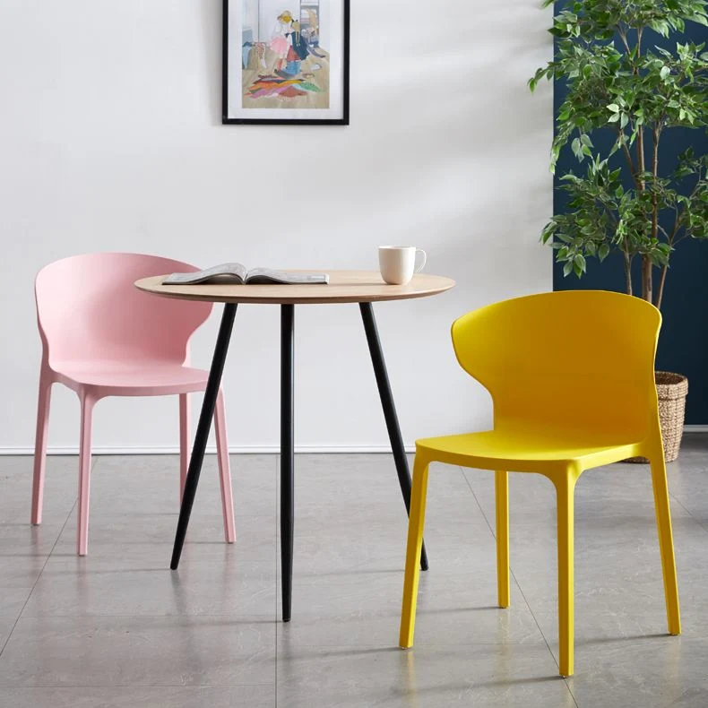 Sedia da pranzo contemporanea plastica Sedia laterale con schienale largo 15,5'' per uso domestico Clearhalo