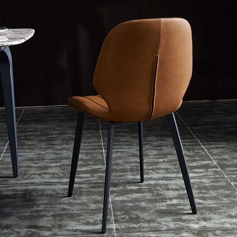 Sedia da pranzo contemporanea Sedia con schienale laterale metallo senza braccioli per cucina Clearhalo
