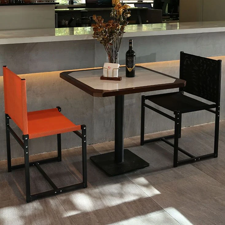 Sedia da pranzo contemporanea Sedia senza braccioli con gambe metallo per cucina Clearhalo