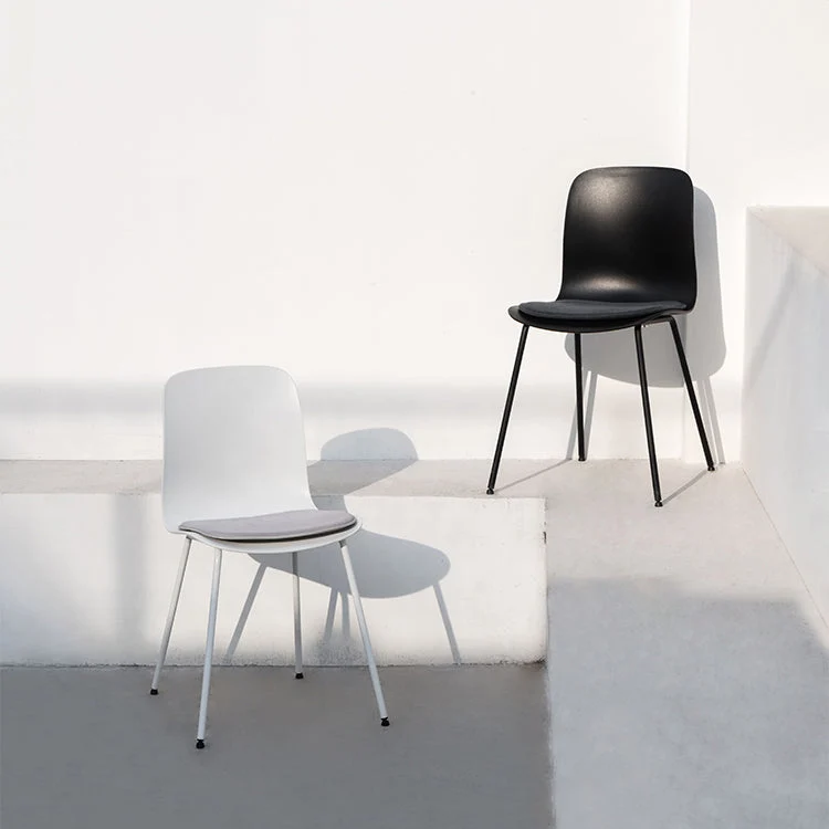 Sedia da pranzo contemporanea Sedie laterali senza braccioli con gambe metallo per cucina Clearhalo