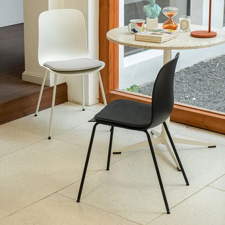 Sedia da pranzo contemporanea Sedie laterali senza braccioli con gambe metallo per cucina Clearhalo