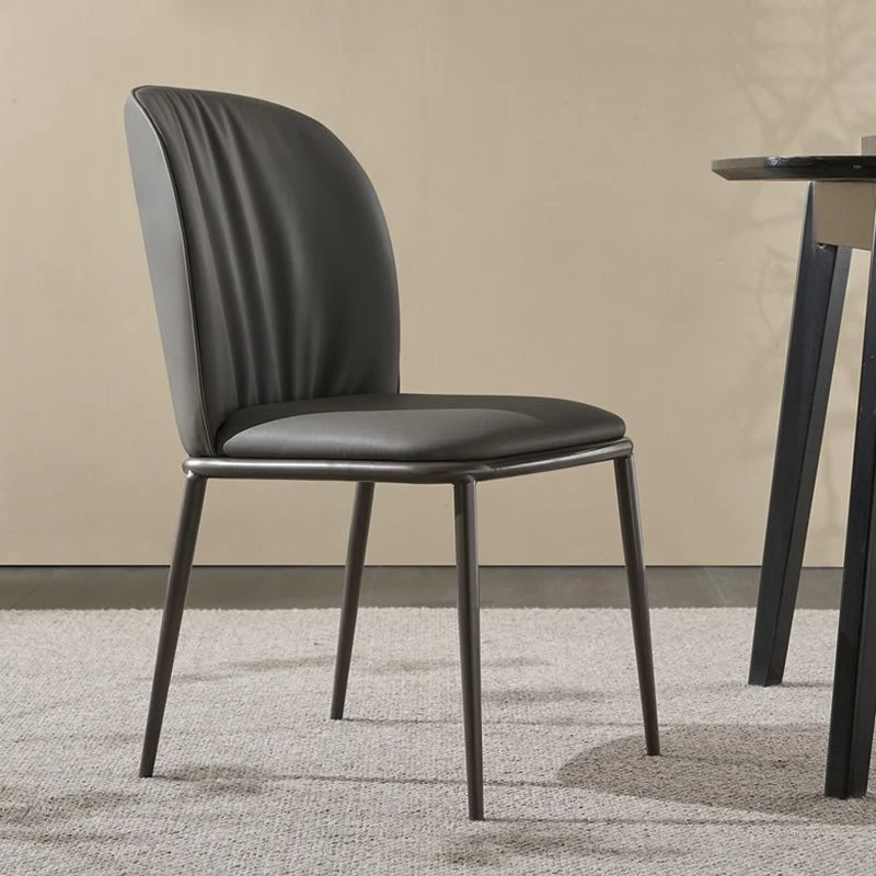 Sedia da pranzo contemporanea Sedie da pranzo senza braccioli con gambe metallo per cucina Clearhalo