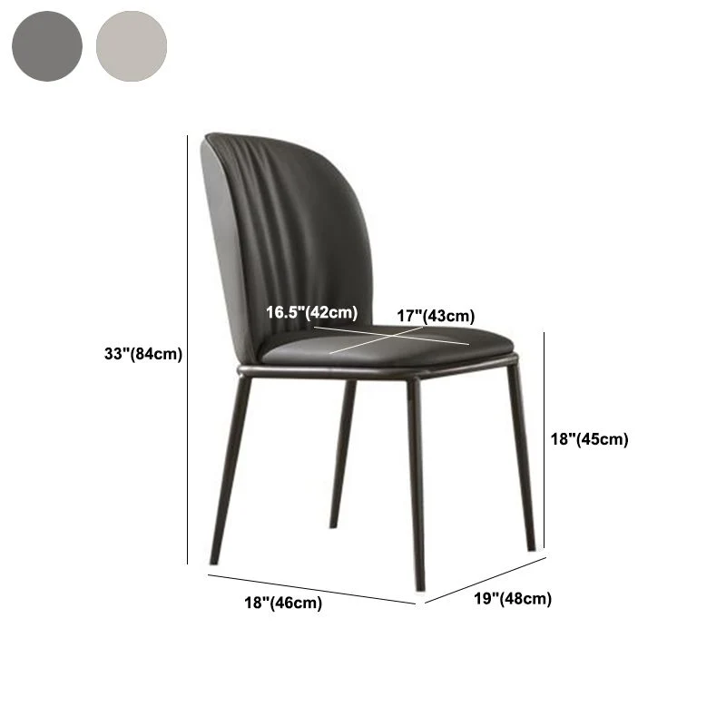 Sedia da pranzo contemporanea Sedie da pranzo senza braccioli con gambe metallo per cucina Clearhalo