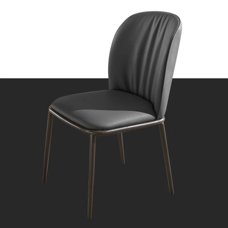 Sedia da pranzo contemporanea Sedie da pranzo senza braccioli con gambe metallo per cucina Clearhalo
