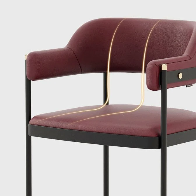 Sedia da pranzo da cucina contemporanea Poltrona imbottita con gambe nere Clearhalo