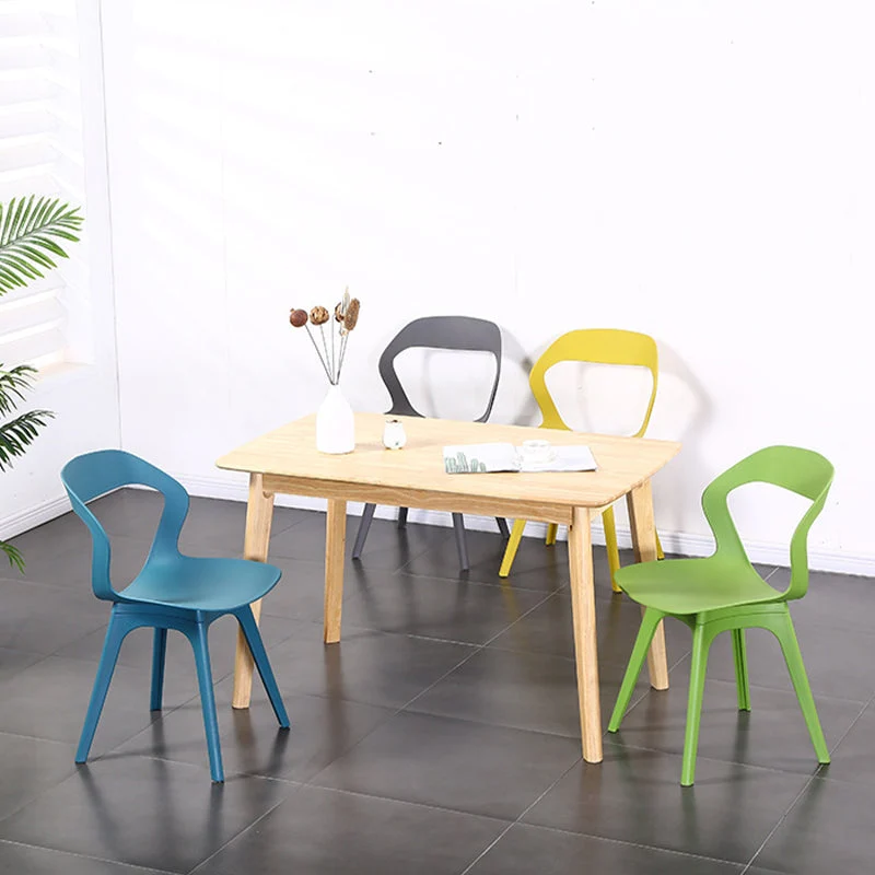 Sedia da pranzo da cucina contemporanea Sedia laterale con schienale aperto vinile Clearhalo