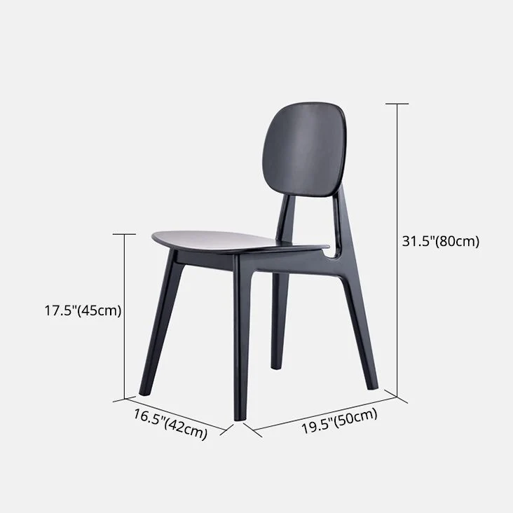 Sedia da pranzo da cucina contemporanea Sedia da pranzo laterale con schienale aperto e gambe legno Clearhalo