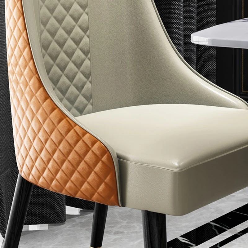 Sedia da pranzo da cucina ecopelle Sedia da pranzo imbottita glamour con gambe legno Clearhalo
