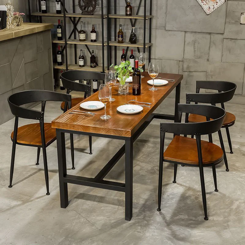 Sedia da pranzo da cucina industriale Sedia da pranzo con schienale aperto e gambe metallo Clearhalo