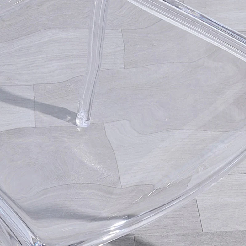 Sedia da pranzo da cucina Sedia da pranzo moderna plastica senza braccioli Clearhalo