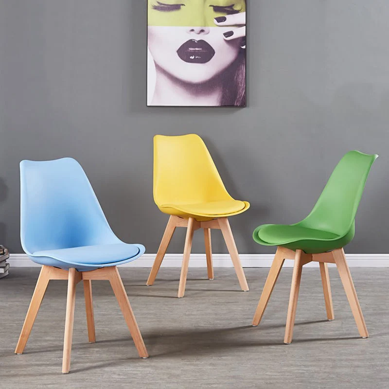 Sedia da pranzo da cucina stile moderno legno Sedie laterali con schienale solido colorato Clearhalo