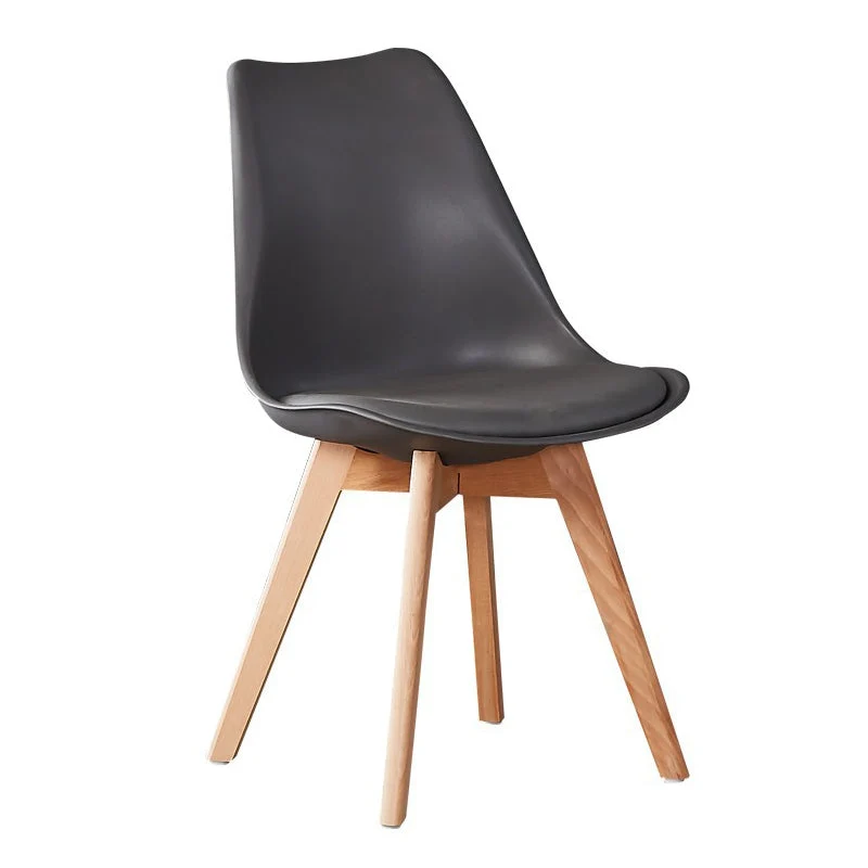 Sedia da pranzo da cucina stile moderno legno Sedie laterali con schienale solido colorato Clearhalo