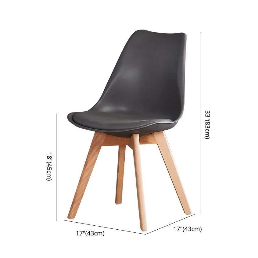 Sedia da pranzo da cucina stile moderno legno Sedie laterali con schienale solido colorato Clearhalo