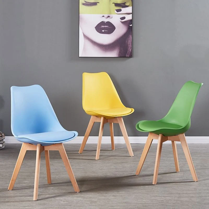 Sedia da pranzo da cucina stile moderno legno Sedie laterali con schienale solido colorato Clearhalo