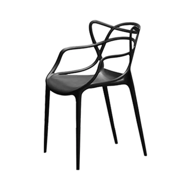 Sedia da pranzo da cucina stile moderno Sedie laterali plastica con braccioli da pranzo Clearhalo