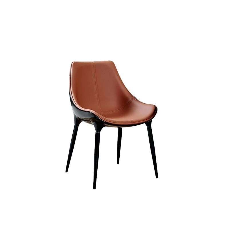 Sedia da pranzo curva Glam Sedie da pranzo ecopelle con gambe nere Clearhalo