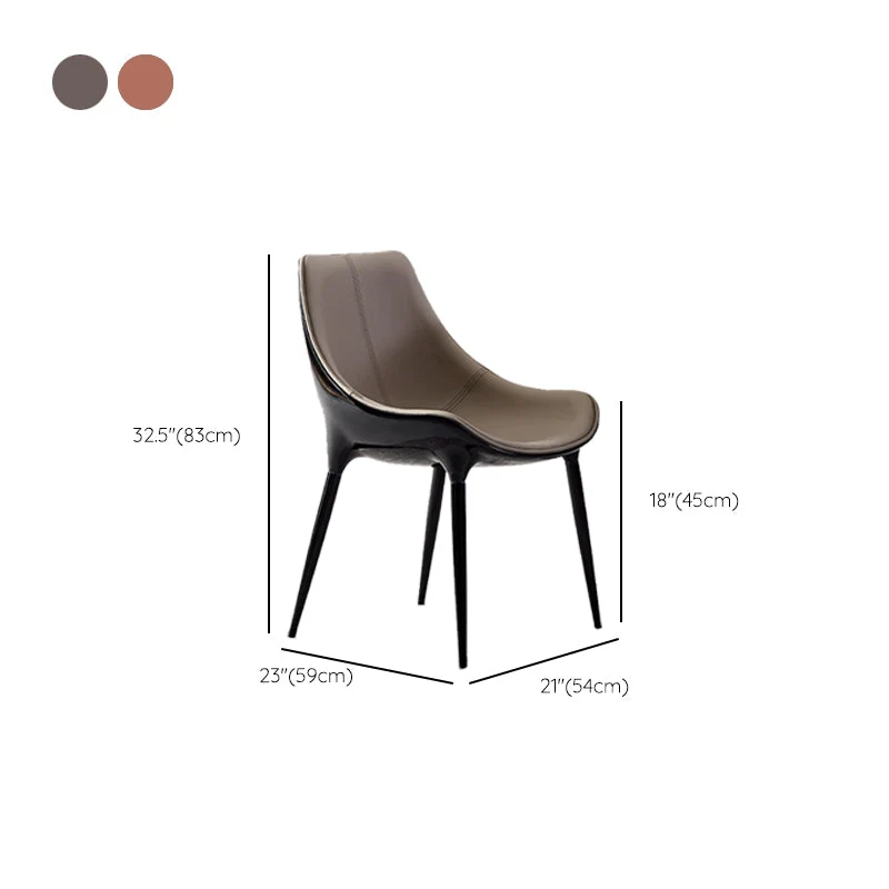 Sedia da pranzo curva Glam Sedie da pranzo ecopelle con gambe nere Clearhalo