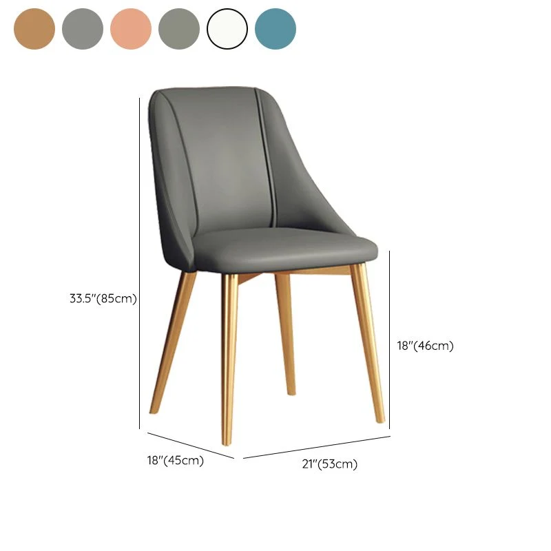 Sedia da pranzo ecopelle Parsons sedia laterale senza braccioli con gambe metallo Clearhalo