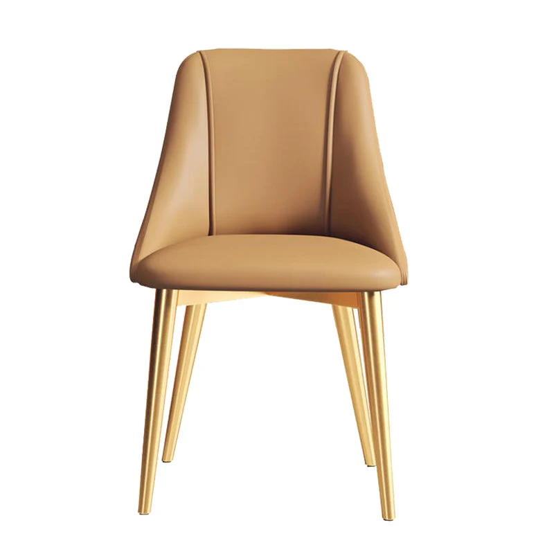 Sedia da pranzo ecopelle Parsons sedia laterale senza braccioli con gambe metallo Clearhalo