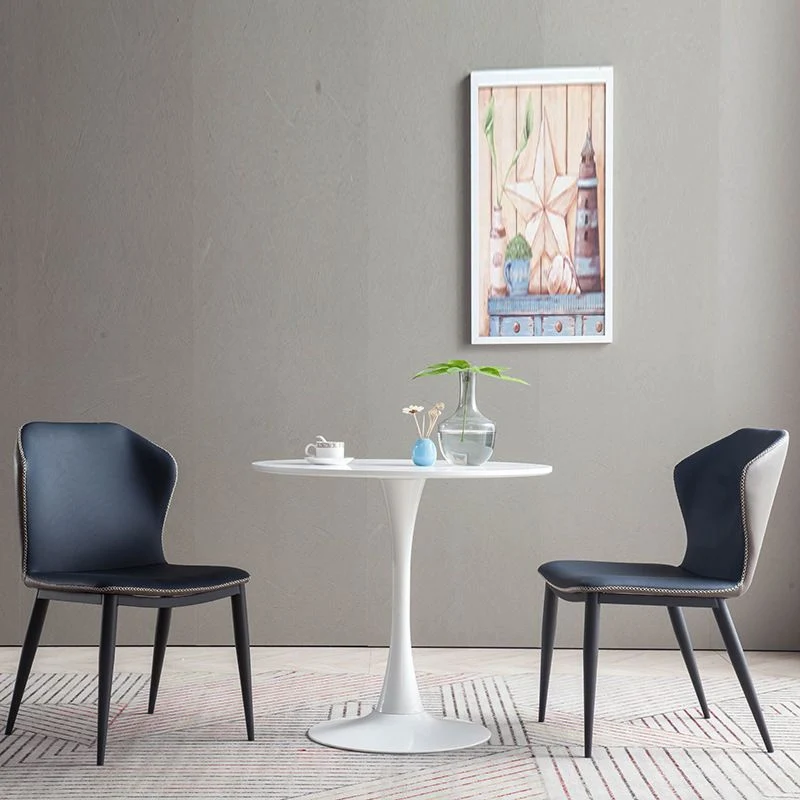 Sedia da pranzo ecopelle Sedia laterale con schienale stile industriale Clearhalo