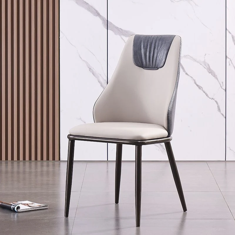 Sedia da pranzo ecopelle Sedia laterale senza braccioli Parsons stile glam Clearhalo