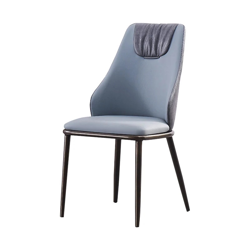 Sedia da pranzo ecopelle Sedia laterale senza braccioli Parsons stile glam Clearhalo