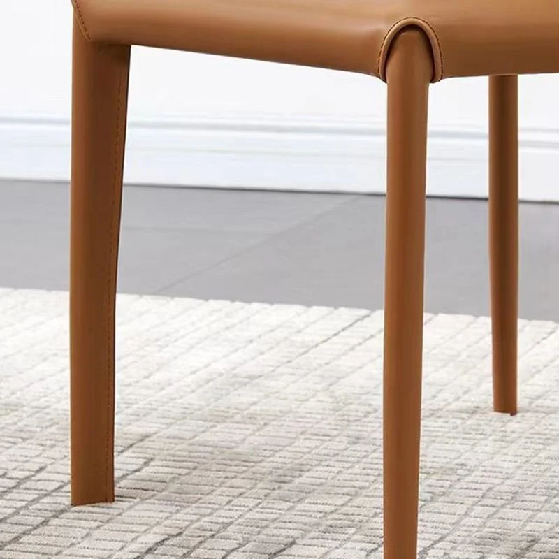 Sedia da pranzo ecopelle Sedia senza braccioli stile moderno con schienale alto Clearhalo