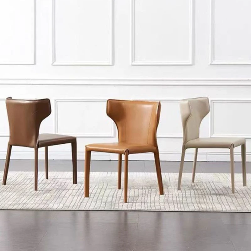 Sedia da pranzo ecopelle Sedia senza braccioli stile moderno con schienale alto Clearhalo