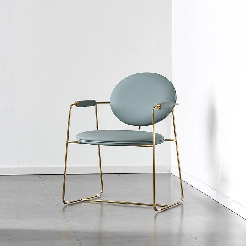 Sedia da pranzo Glam Arm Chair pelle con schienale aperto per sala da pranzo Clearhalo