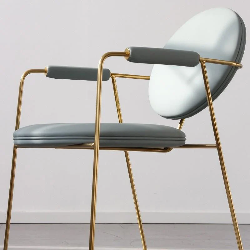 Sedia da pranzo Glam Arm Chair pelle con schienale aperto per sala da pranzo Clearhalo